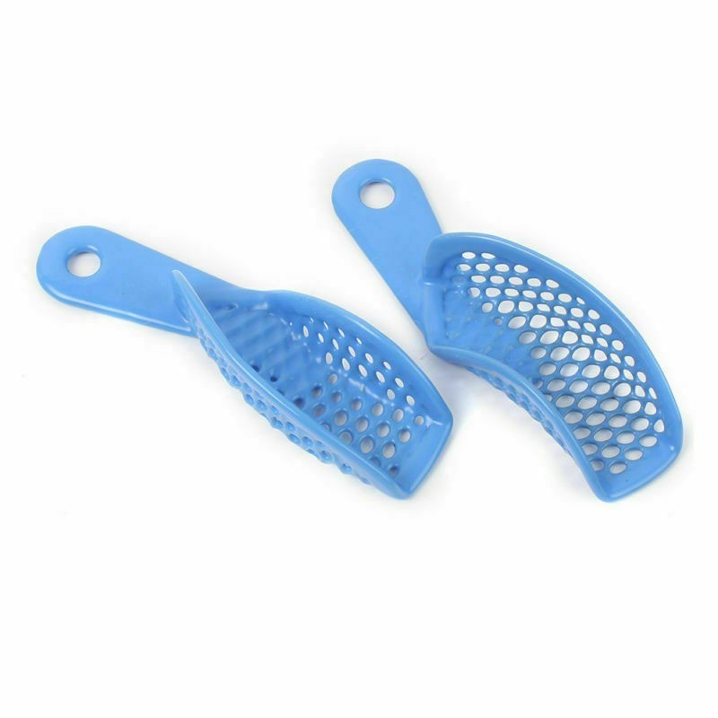 2 Pcs Dental Impression Trays Plastic-Steel Denture Autoclavable Upper + Lower