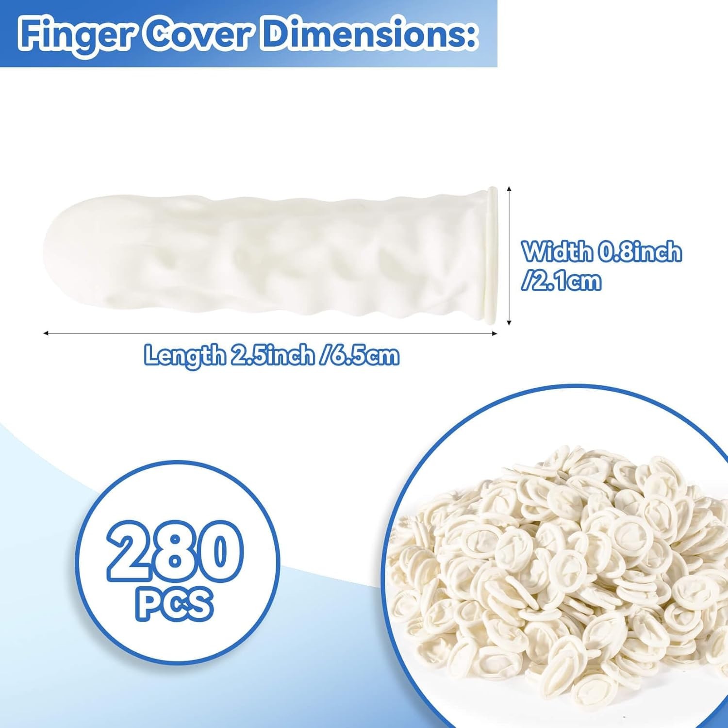 Small Disposable Finger Cots, Finger Protector Rubber, Finger Gloves 280 Pack