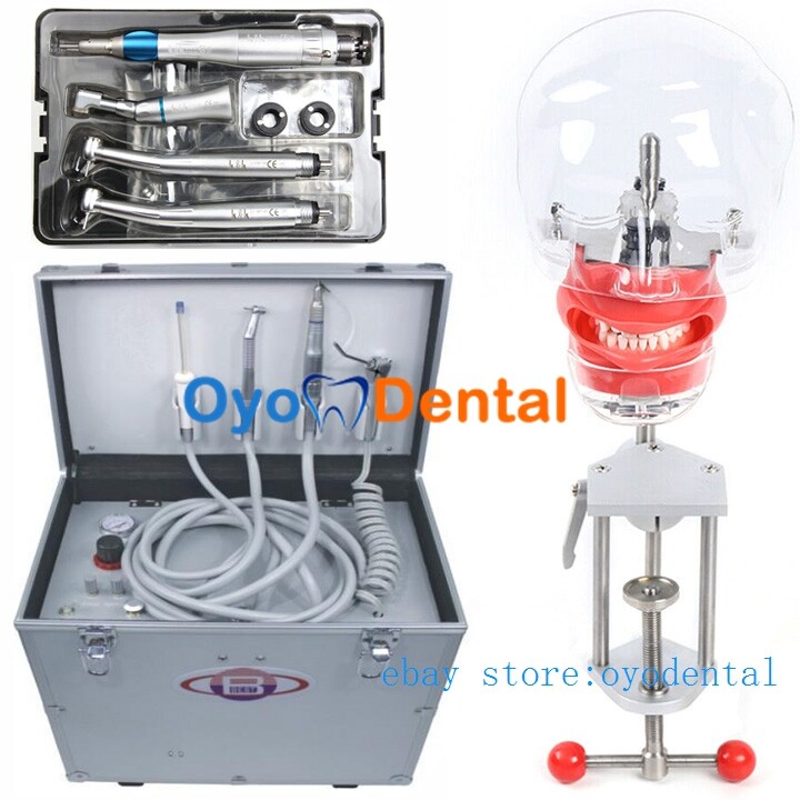 BEST Portable Mobile Dental Unit with Compressor / Handpiece Kit / Manikin Head