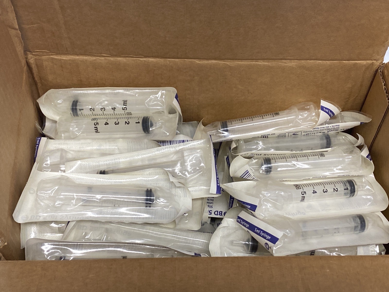 (93) General Use 5mL Plastic Graduated Slip Tip Syringes Blister Packed