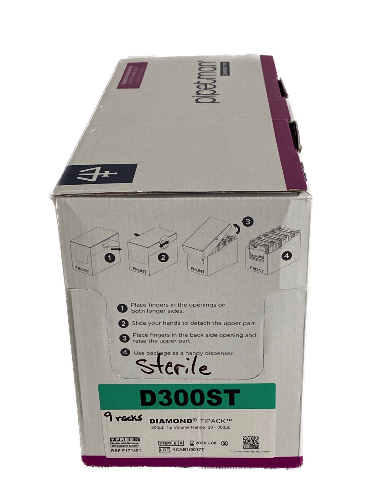 (864) GILSON Diamond 300uL D300ST Pipet Tips 9x 96/Tipacks F171401