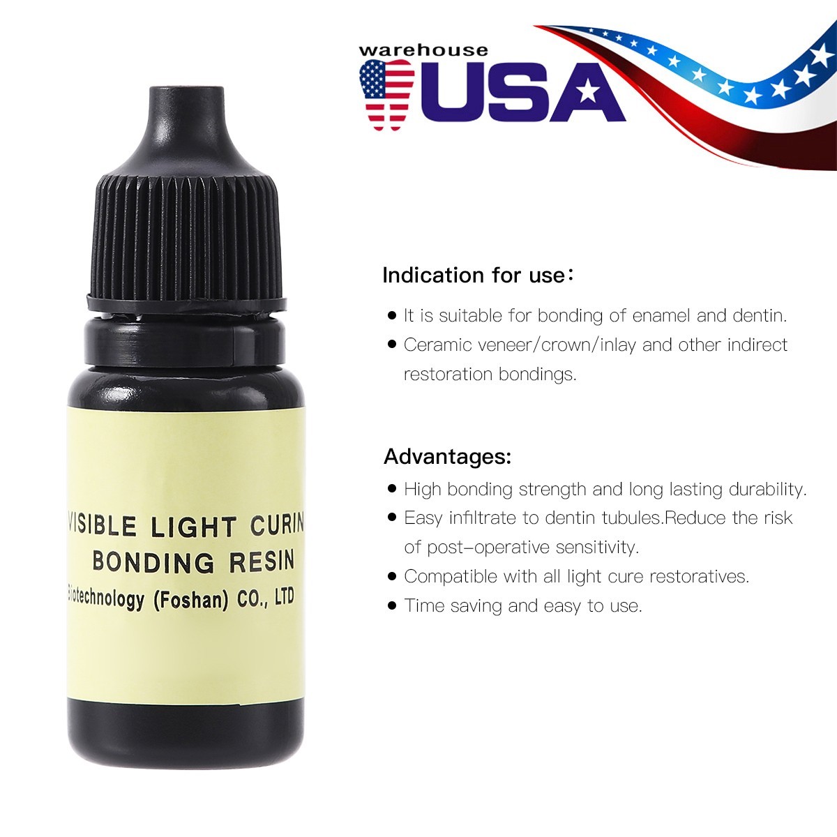 10x Dental Visible Light Curing Adhesive Resin Adhesive for Dentin & Enamel 5ml