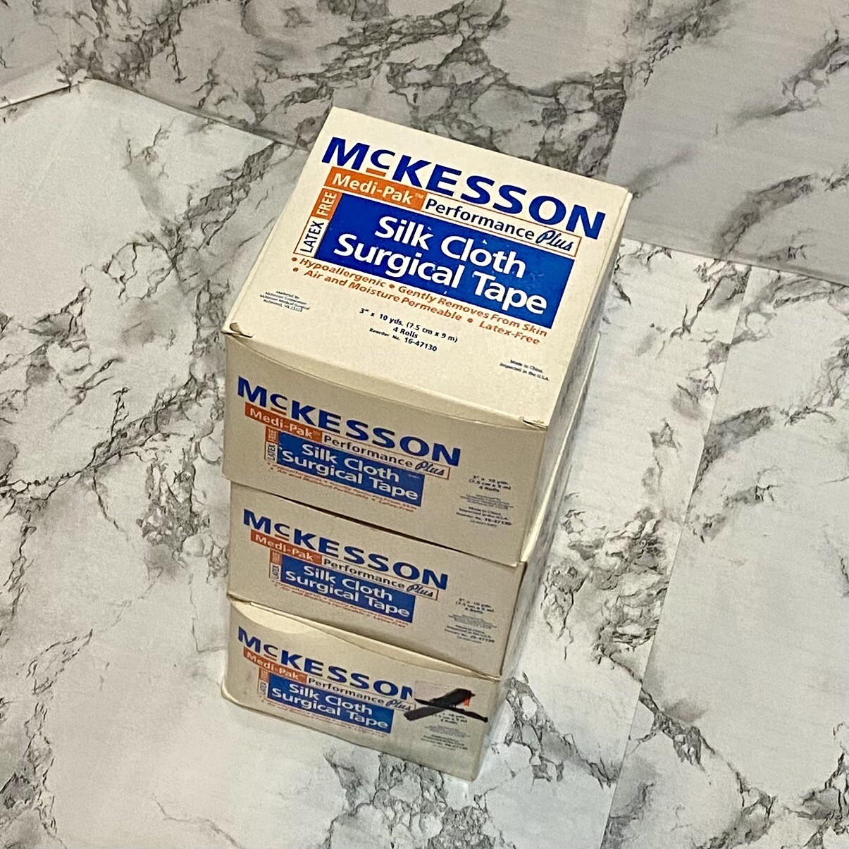 Rare McKesson Medi-Pak Performance Plus Silk Cloth Surgical Tape 3” 10 Yds X 12