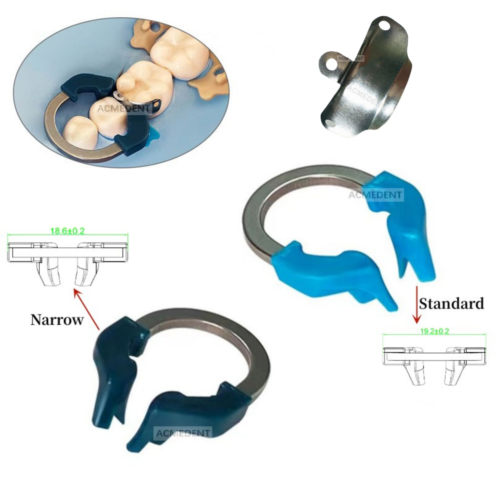Dental Sectional Matrix Narrow Ring Titanium Clamp Fit Palodent Plus Style