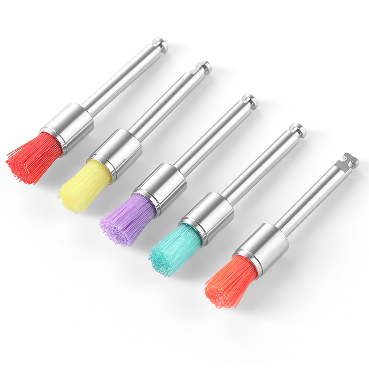 100pcs Dental Nylon Bowl Polishing Polisher Prophy Flat Type Colorful Brushes