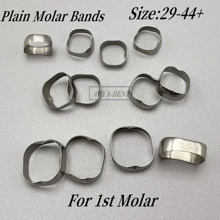 10 Sets =40Pcs Dental Orthodontic 1st Plain Molar Bands Size #29-44+ 4pcs/kit