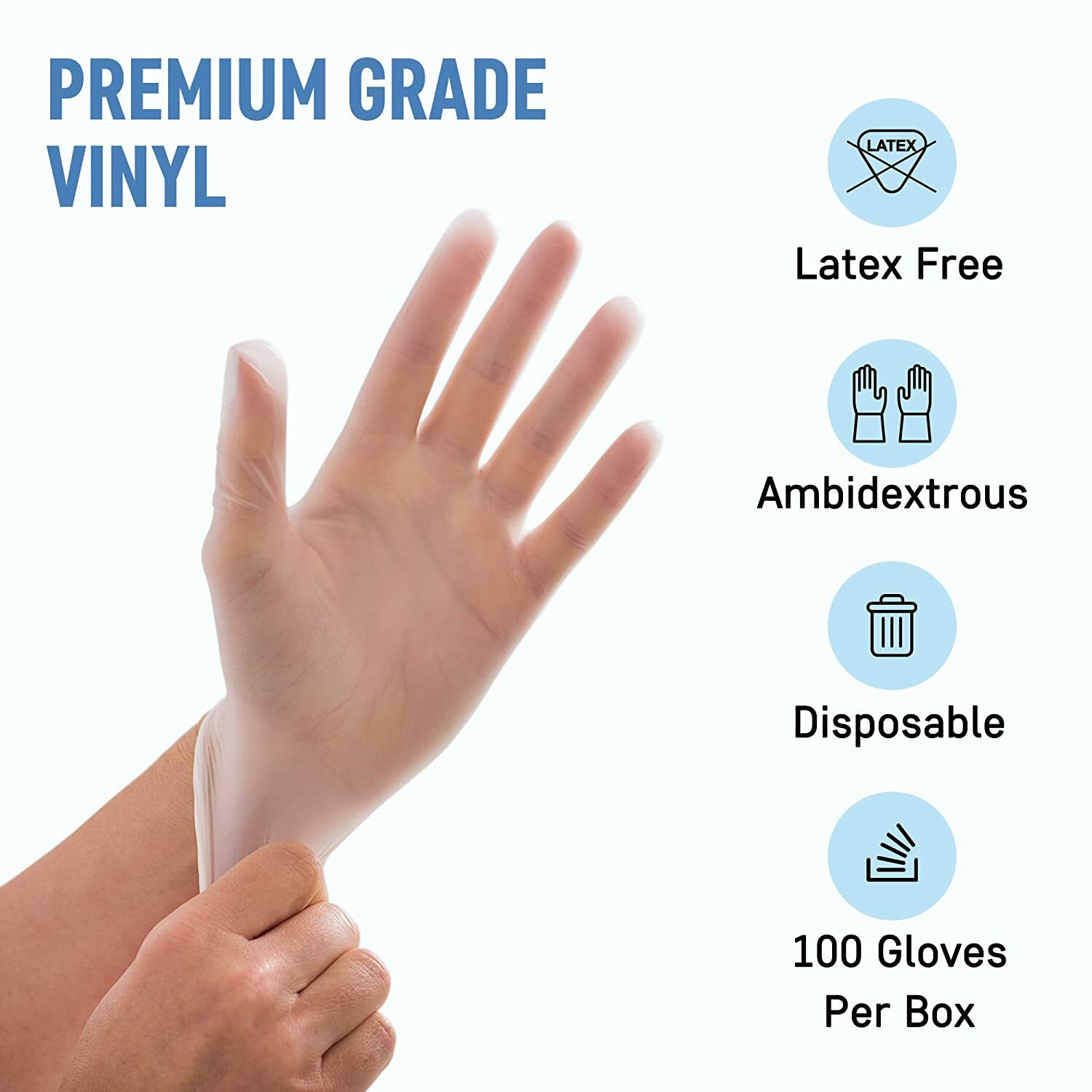 105000 X-Large Vinyl Disposable Glove Clear Powder & Latex Free Bulk Wholesale