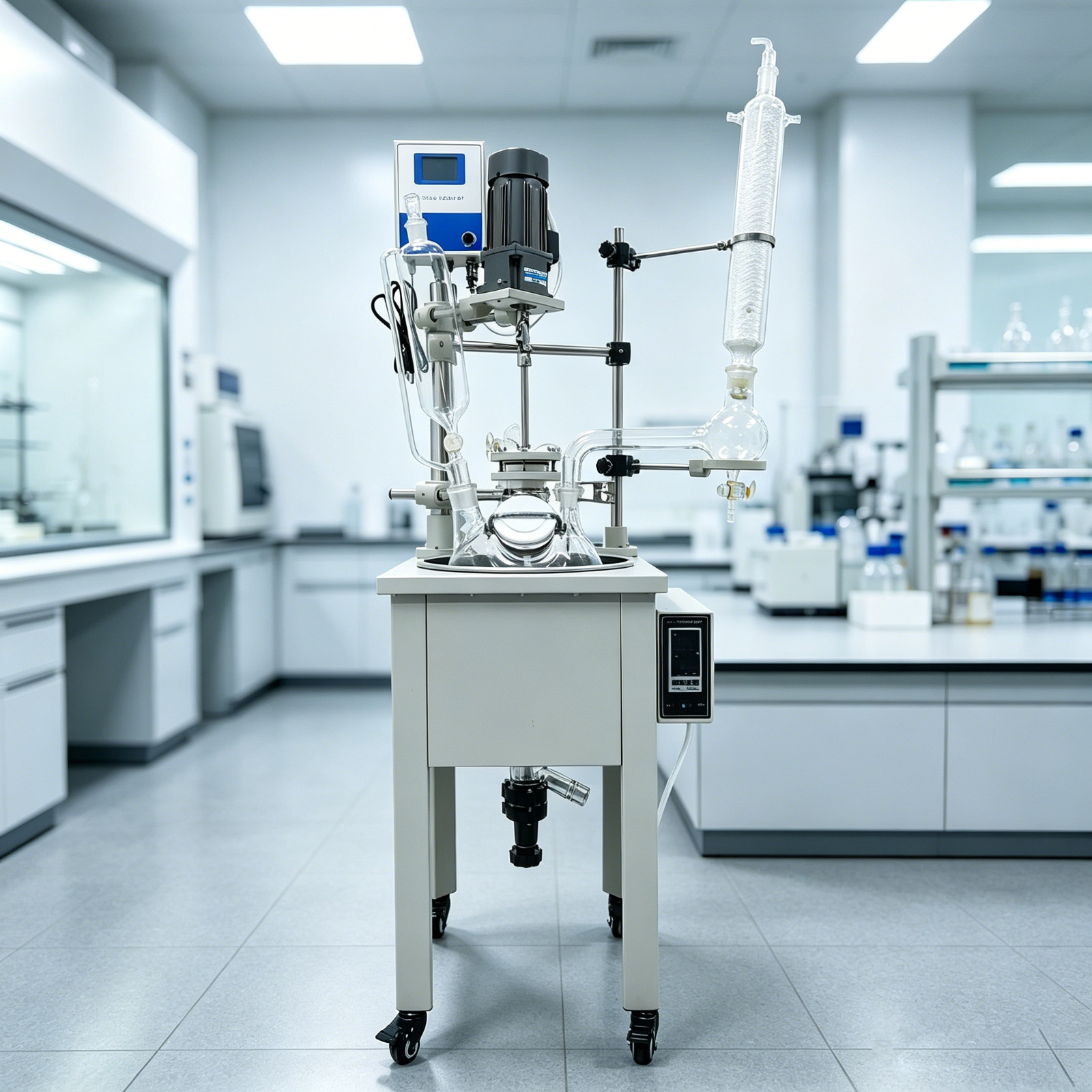 110V 10L Lab Jacketed Glass Reactor Laboratory Glass Reactor Digital Display
