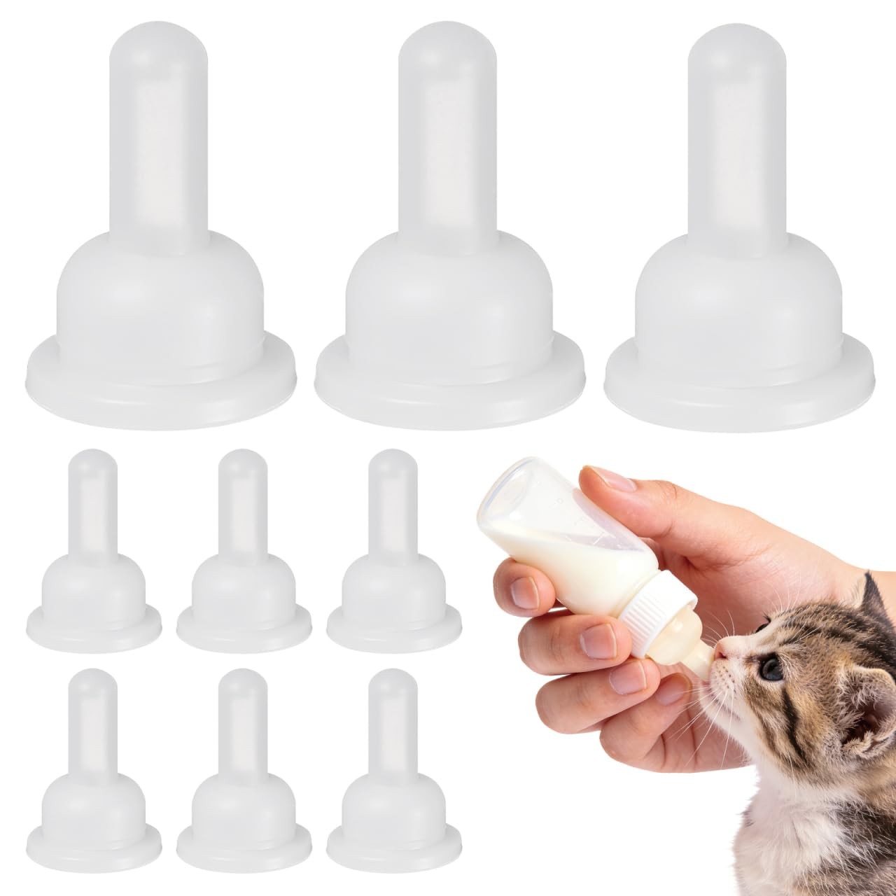 Gatuida 40-Pack Silicone Pet Nursing Nipples, 2.50X1.60X1.60CM, White