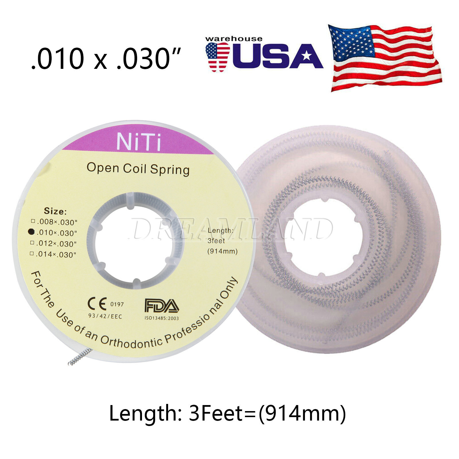1 Pack Dental Orthodontic Niti Open Coil Spool Springs 010*030″
