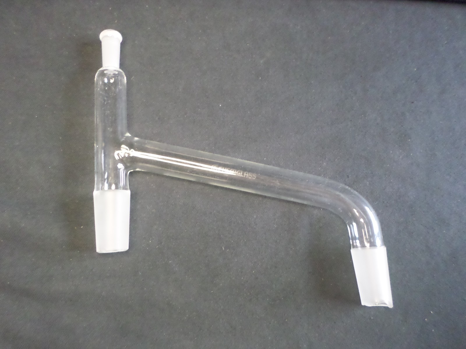 Chemglass Glass 75° Angled Distilling Adapter w/ 10/30 Thermo CG-1076, Chipped