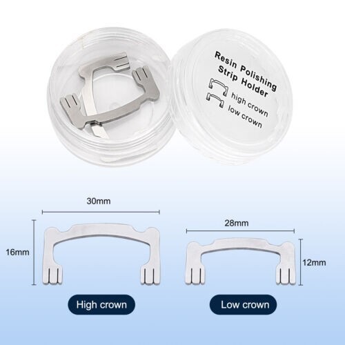 2 Pcs/Box Dental Polishing Strips Holder Resin Sanding Sticks High + Low Tool