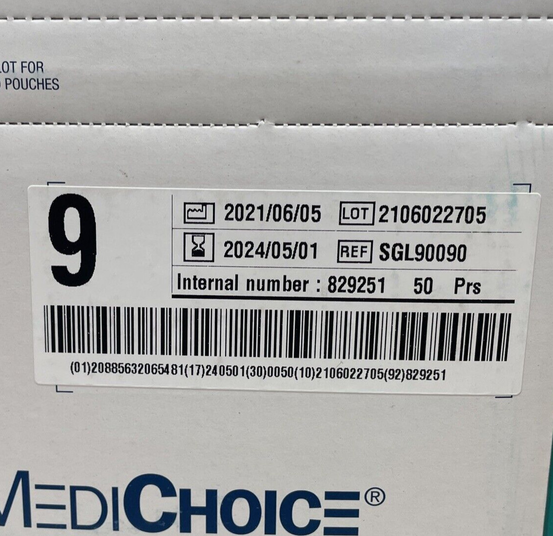 1 CASE MediChoice Polyisoprene Micro Surgical Gloves Sterile Size: 9 *See Dates*
