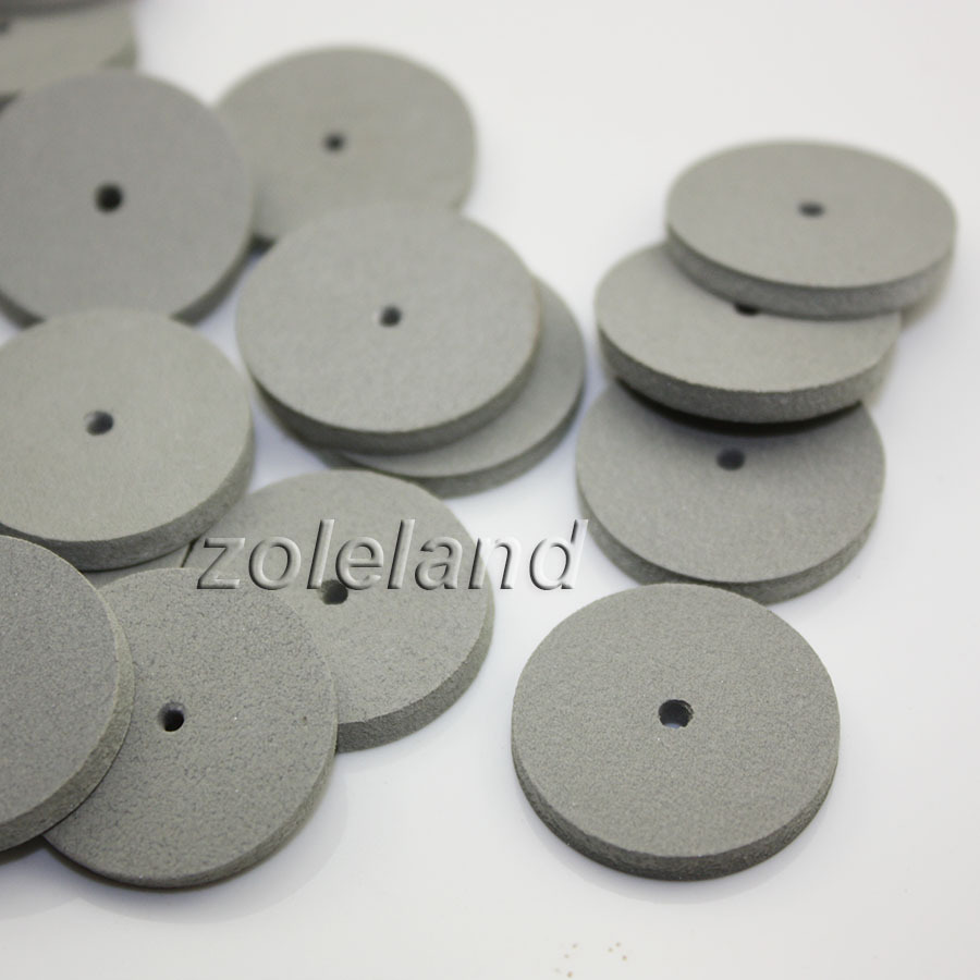 100 PCS Grey Ultra Fine Rubber Polishing Wheels Dental Jewelry Rotary Tool