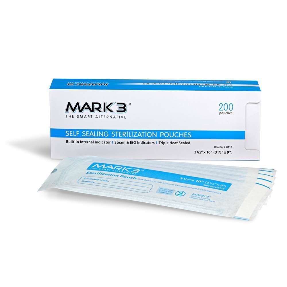 Self Sealing Sterilization Pouches, 2-1/4″ x 5″, 200/Box, Mark3, 100-6110