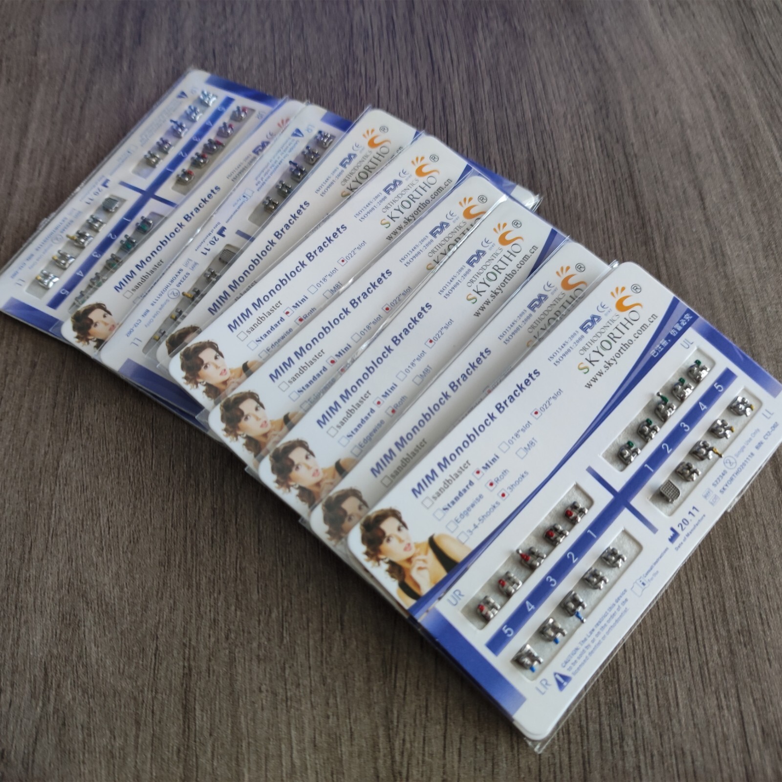 10 Packs Dental Brackets Metal Braces Mini Roth 022 no Hook MIM Ultrathin