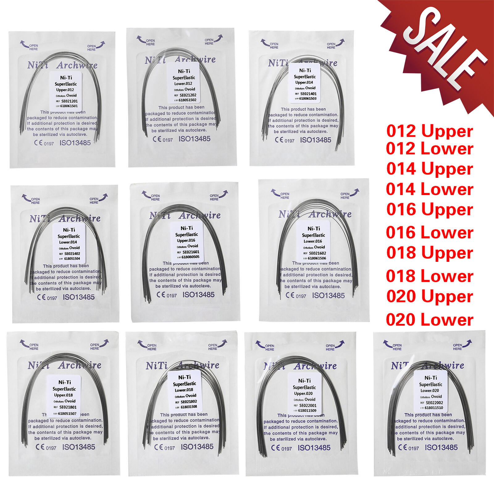 Dental Super Elastic Niti Round Arch Wires Arch Wire for Bracket Braces USA U&L