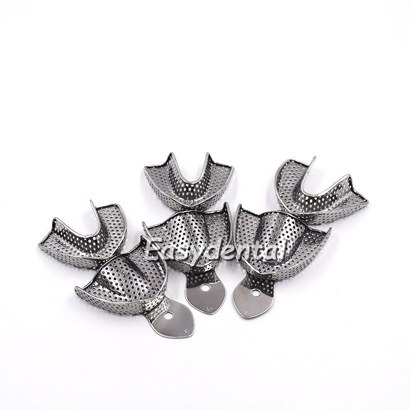 Dental Metal Impression Trays Stainless Steel Upper/Lower Autoclavable S/M/L