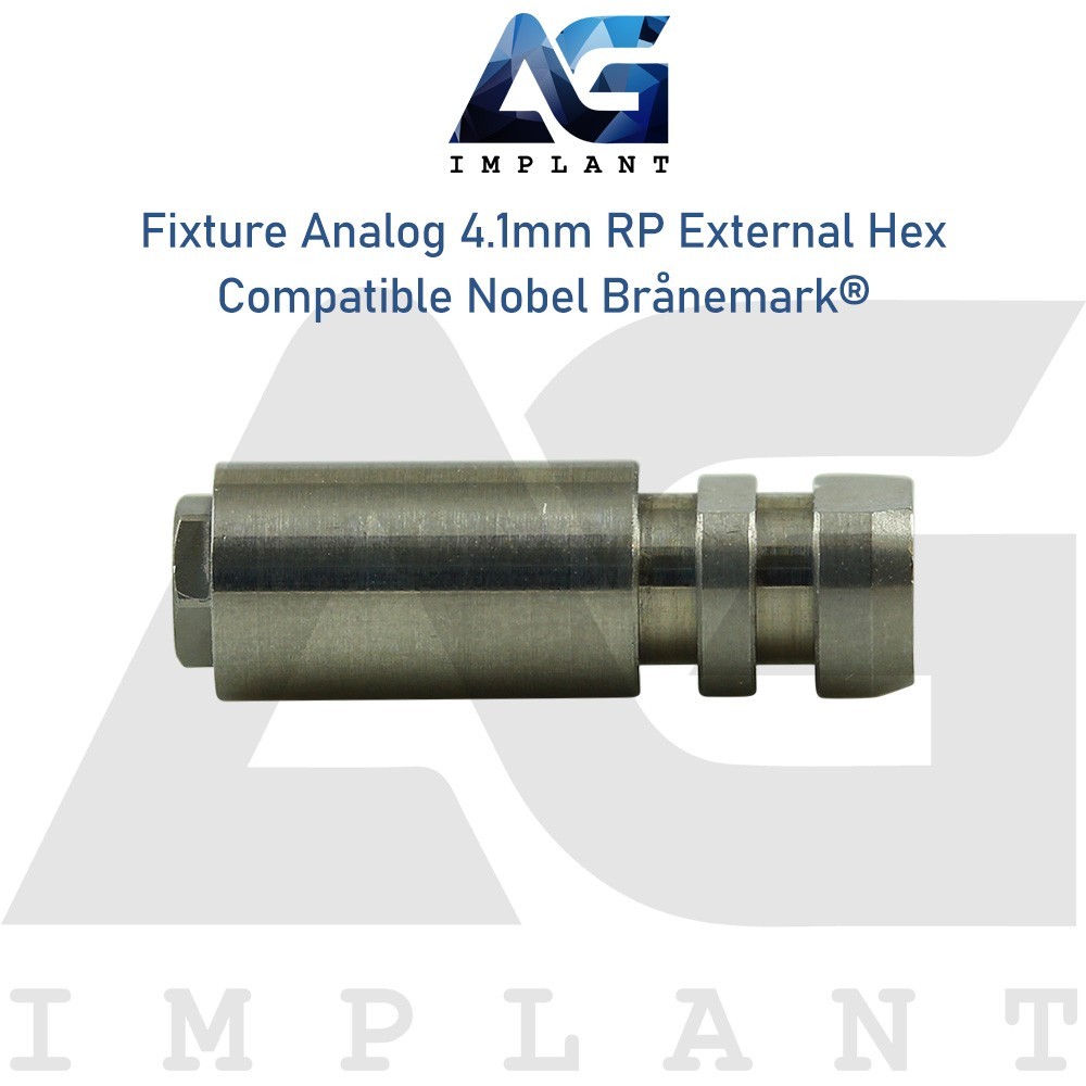10 Nobel® Branemark Compatible Fixture Analog 4.1mm RP External Hex Dental Lab