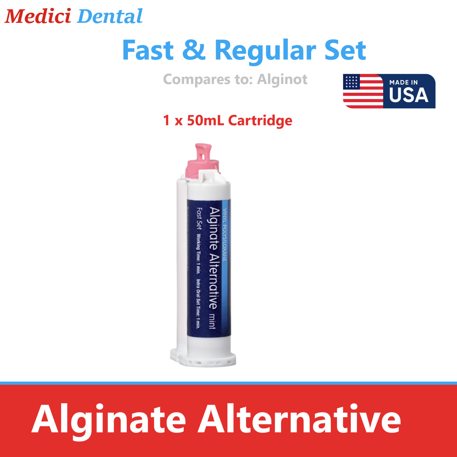 Alginate Substitute Alternative 8 x 50mL or 4 Cartridges, Regular Set – 9010 USA