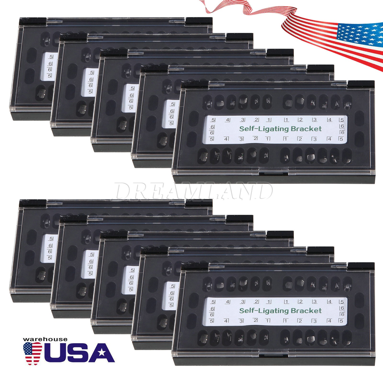 1 Pack Dental Orthodontic Bracket Braces Ceramic MBT 022 with 3-4-5 Hooks