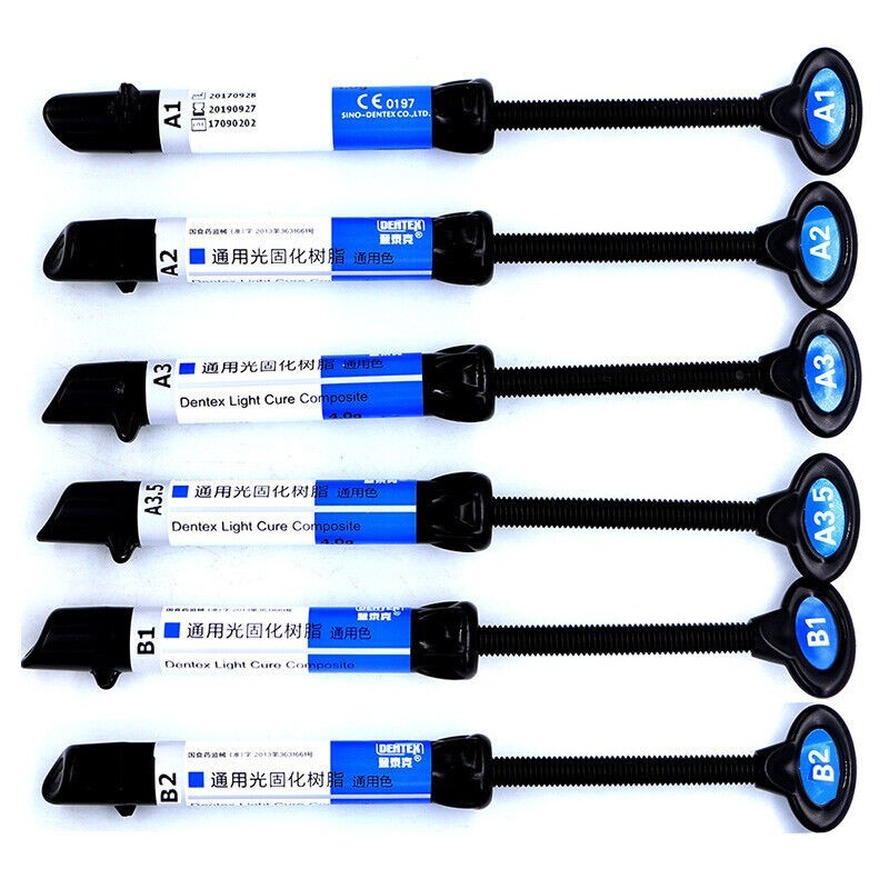 Dentex Dental Light Cure Composite Kit Universal 5 Shade A1/A2/A3/A3.5/B1