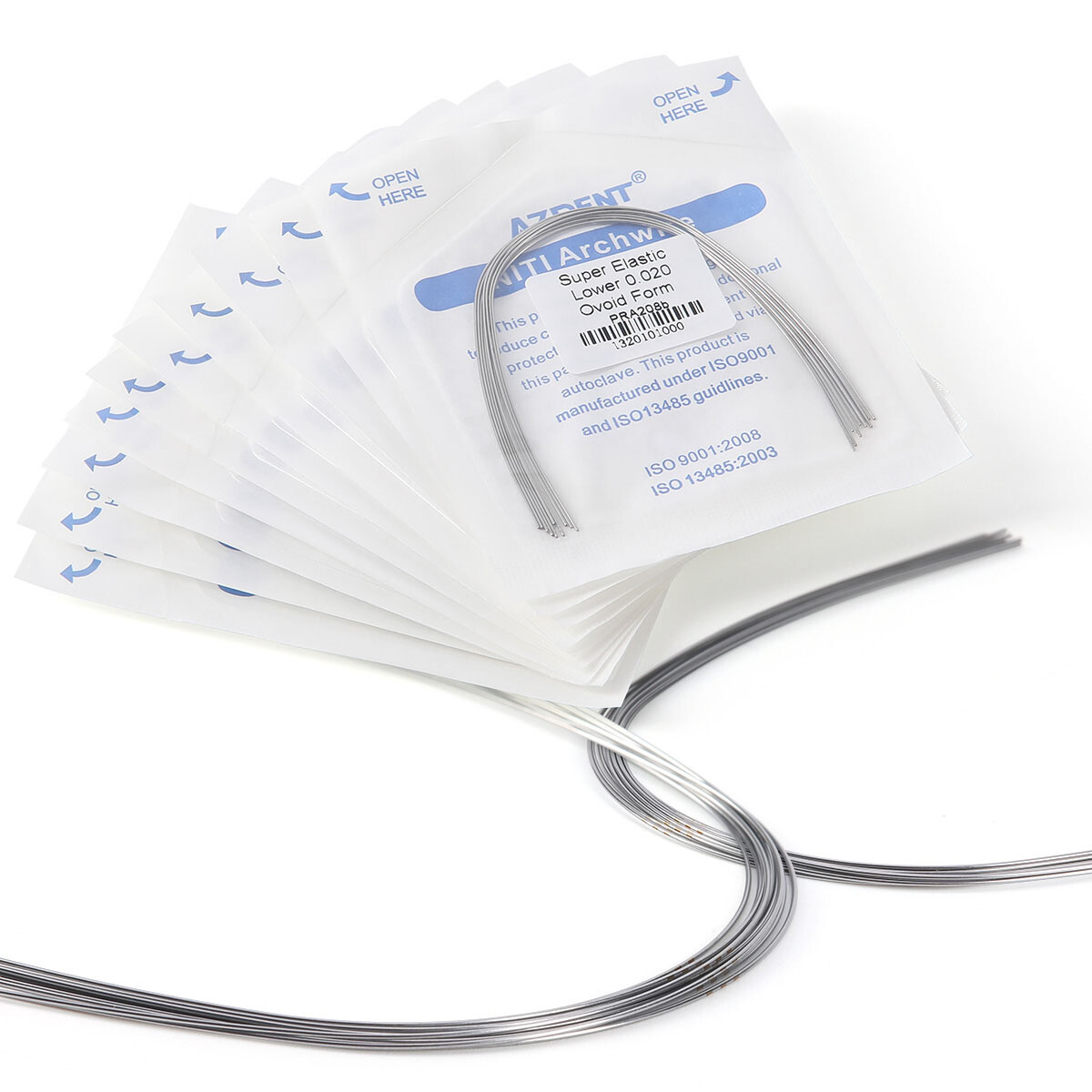 10pcs AZDENT Dental Orthodontic Super Elastic Niti Round Arch Wire Ovoid Form