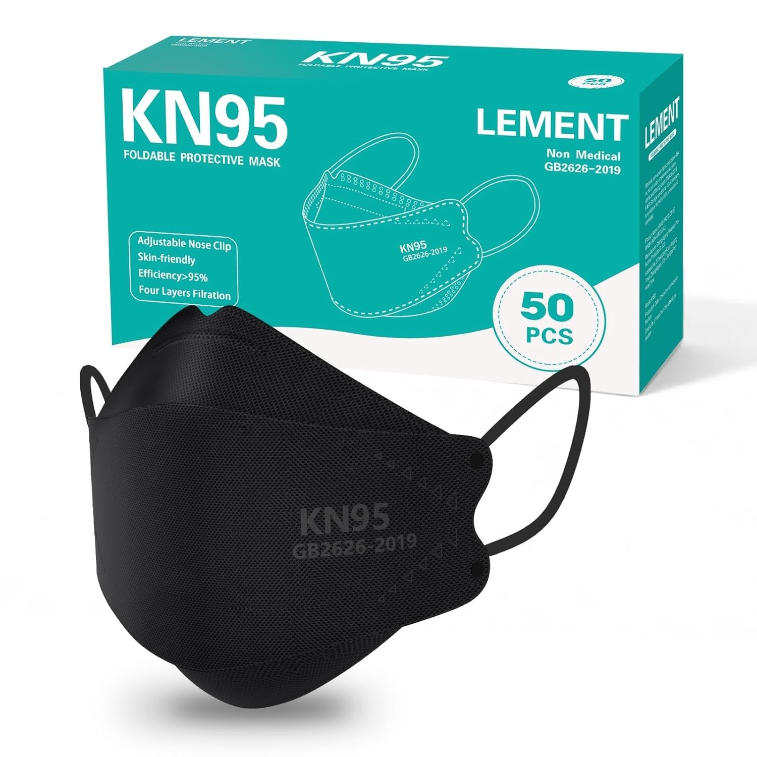 KN95 Face Masks 50 Pack Disposable Breathable Dust Masks for Adults Teens