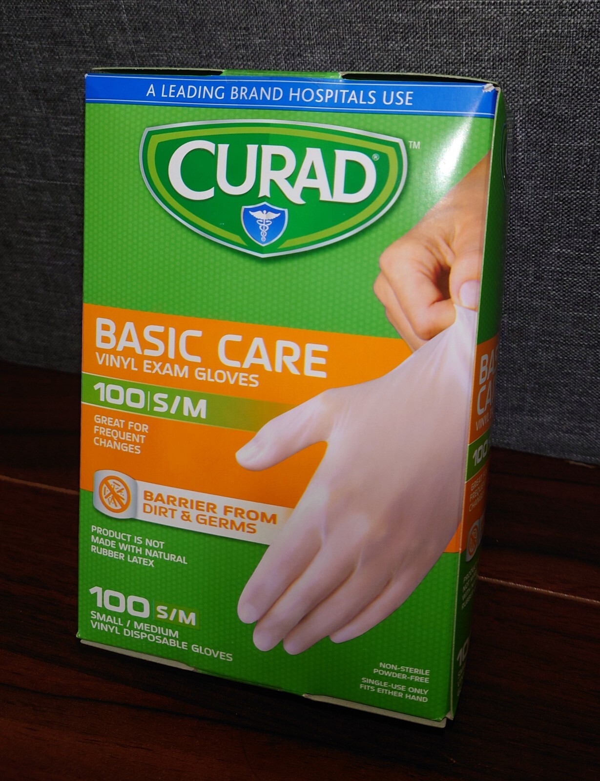 CURAD Basic Care Vinyl Exam Gloves, Size Small & Medium/ 100 Gloves**SEALED