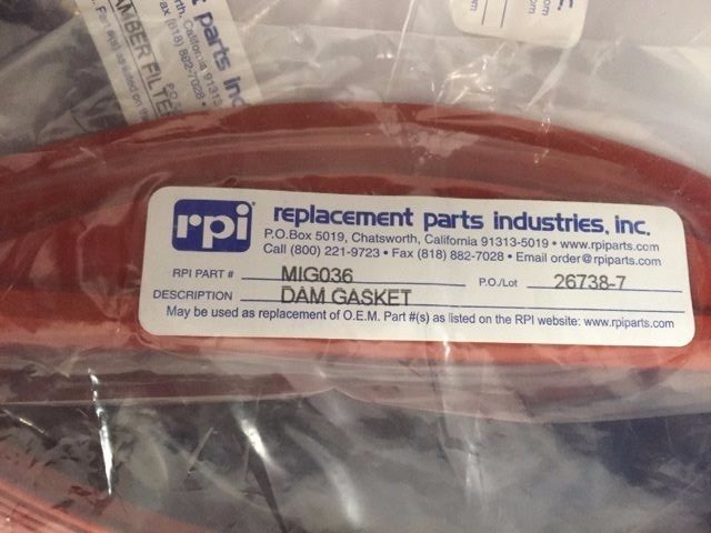 RPI Door & Dam Gaskets Ritter Midmark M11 Sterilizer PM Kit