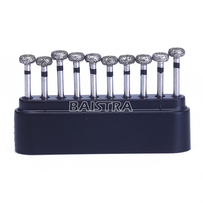 100pcs Dental FG Diamond Burs High Speed Round Flame Straight Taper Coarse Grit