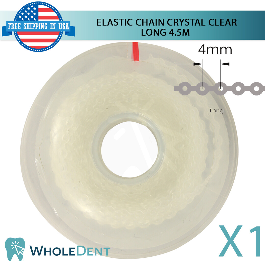 Orthodontic Dental Elastic Chain Crystal Clear Long 4.5m Power Tooth Morelli