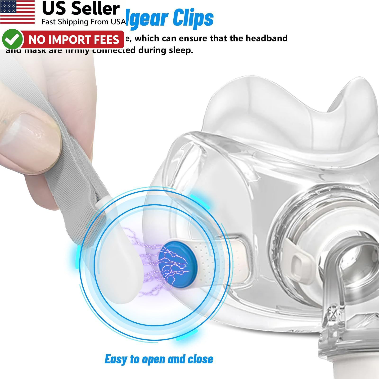 Magnetic Headgear Clips Compatible with Resmed AirFit AirTouch N20 F20 F30 KZ