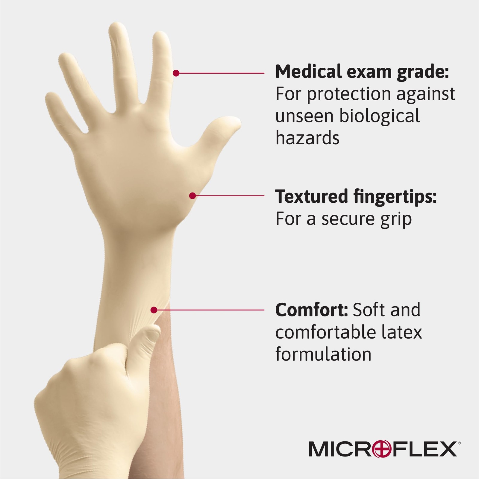 Microflex 10-754 Daily Defense Disposable Latex Gloves for Cleaning, Food Pre…