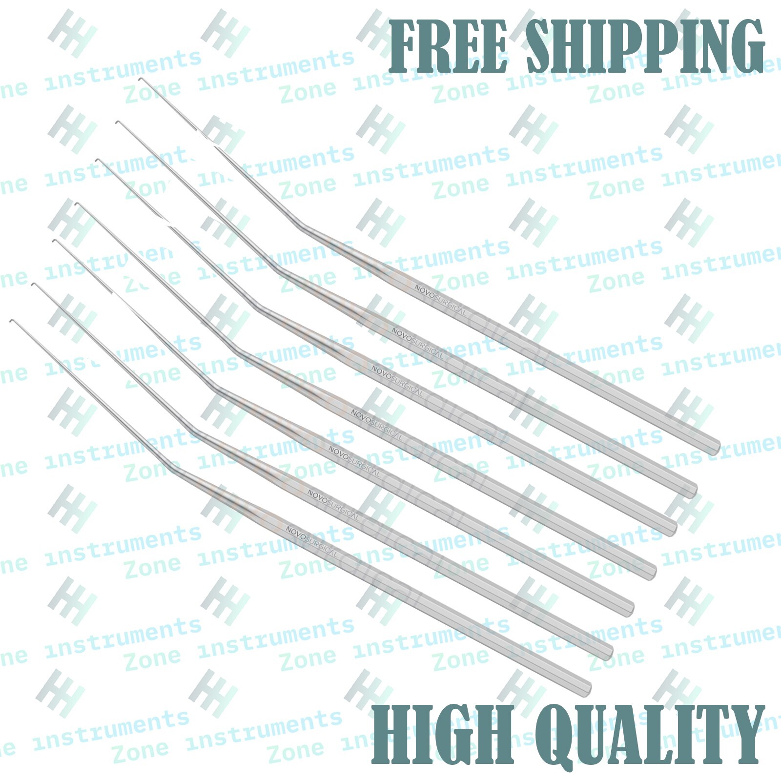 7pcs Hough Hoe-Style Elevator 0.5mm Tip Angled Shaft 15cm (6″) ENT Instruments