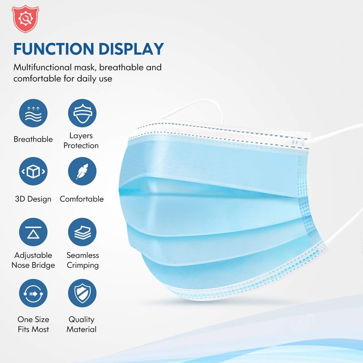 50pcs DENTAL MEDICAL SURGICAL BREATHABLE 3-PLY FACE MASK EARLOOP DISPOSABLE