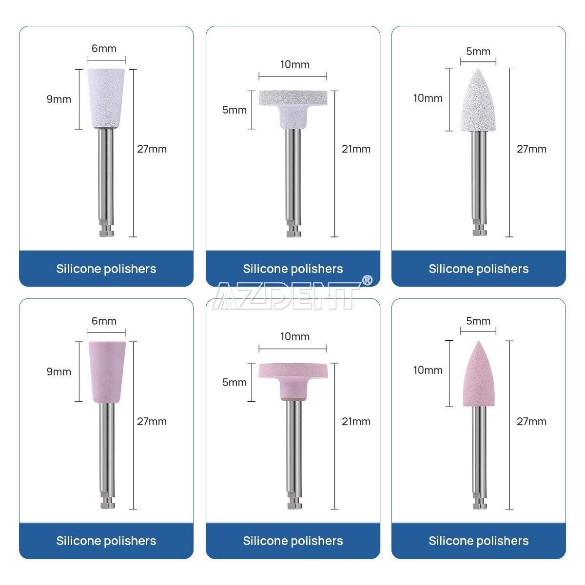 AZDENT Dental Composite Polishing Kit RA 2.35mm Polisher For Low Speed Hanpiece