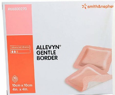 Smith & Nephew 66800270 Allevyn Gentle Border Foam Dressing 4»x4»-10/Box