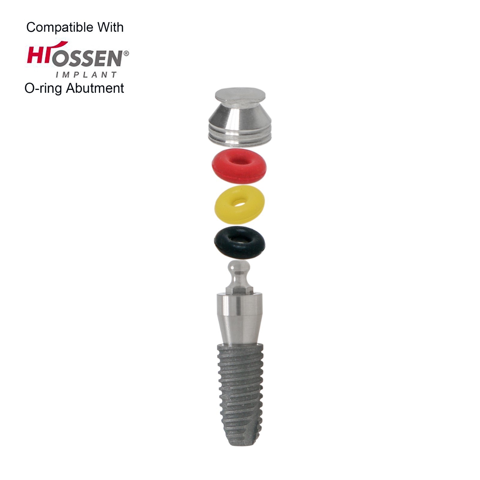 US Dental Attachment O-ring Retention Cap Set for Hiossen/Osstem Ball Abutment