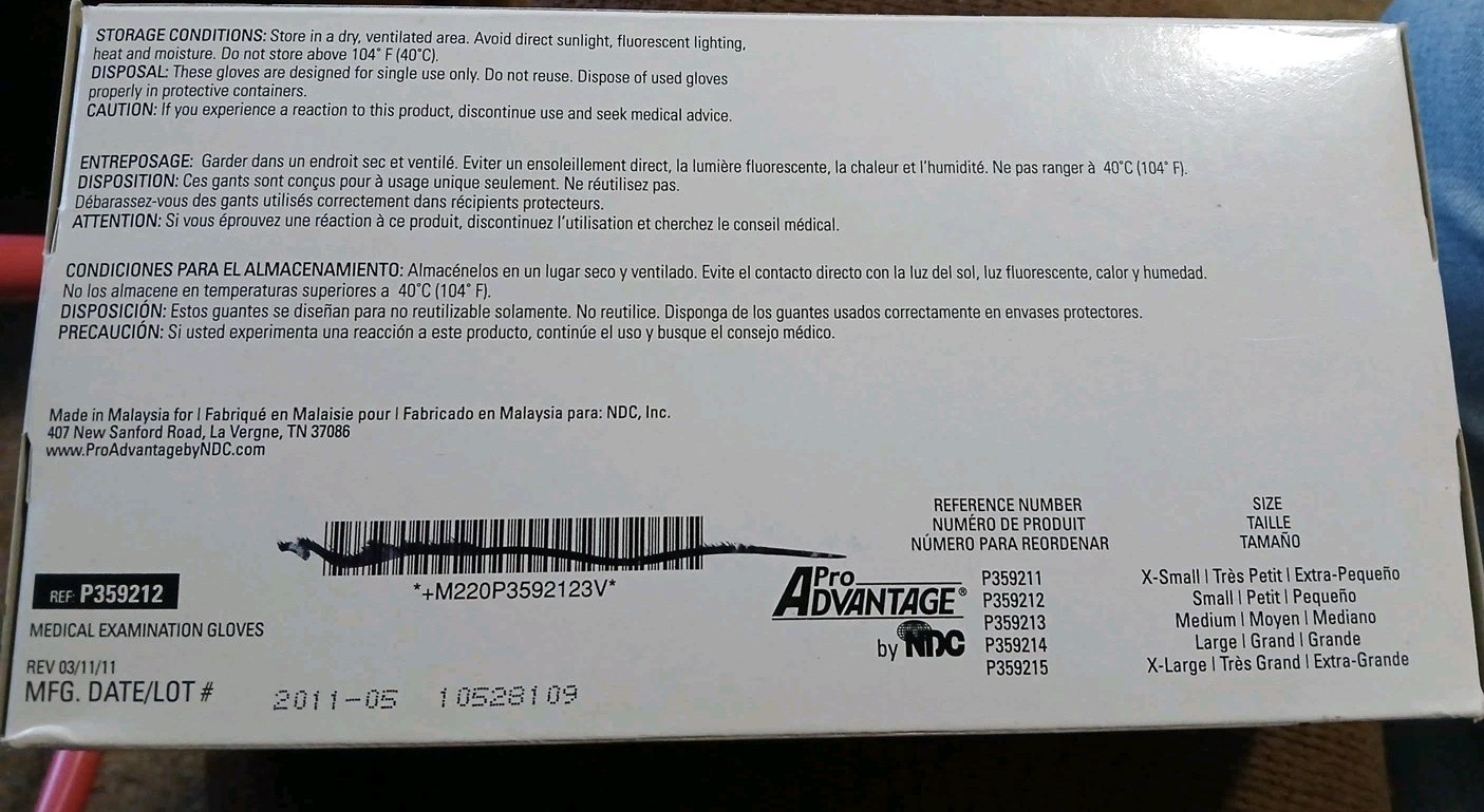 NDC Brand Pro Advantage Soft Nitrile Exam Gloves Size Small 200ct.