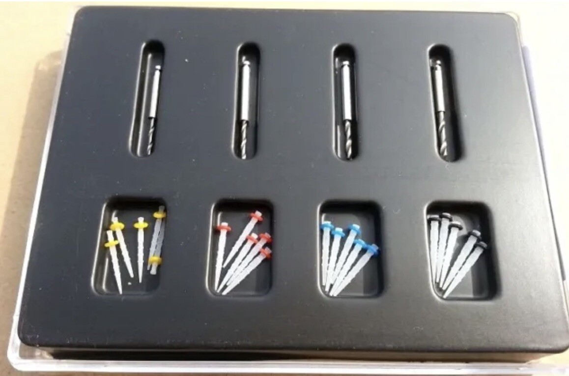 Dental Fiber Resin Post 20 & 4-Drill Screw Thread Quartz