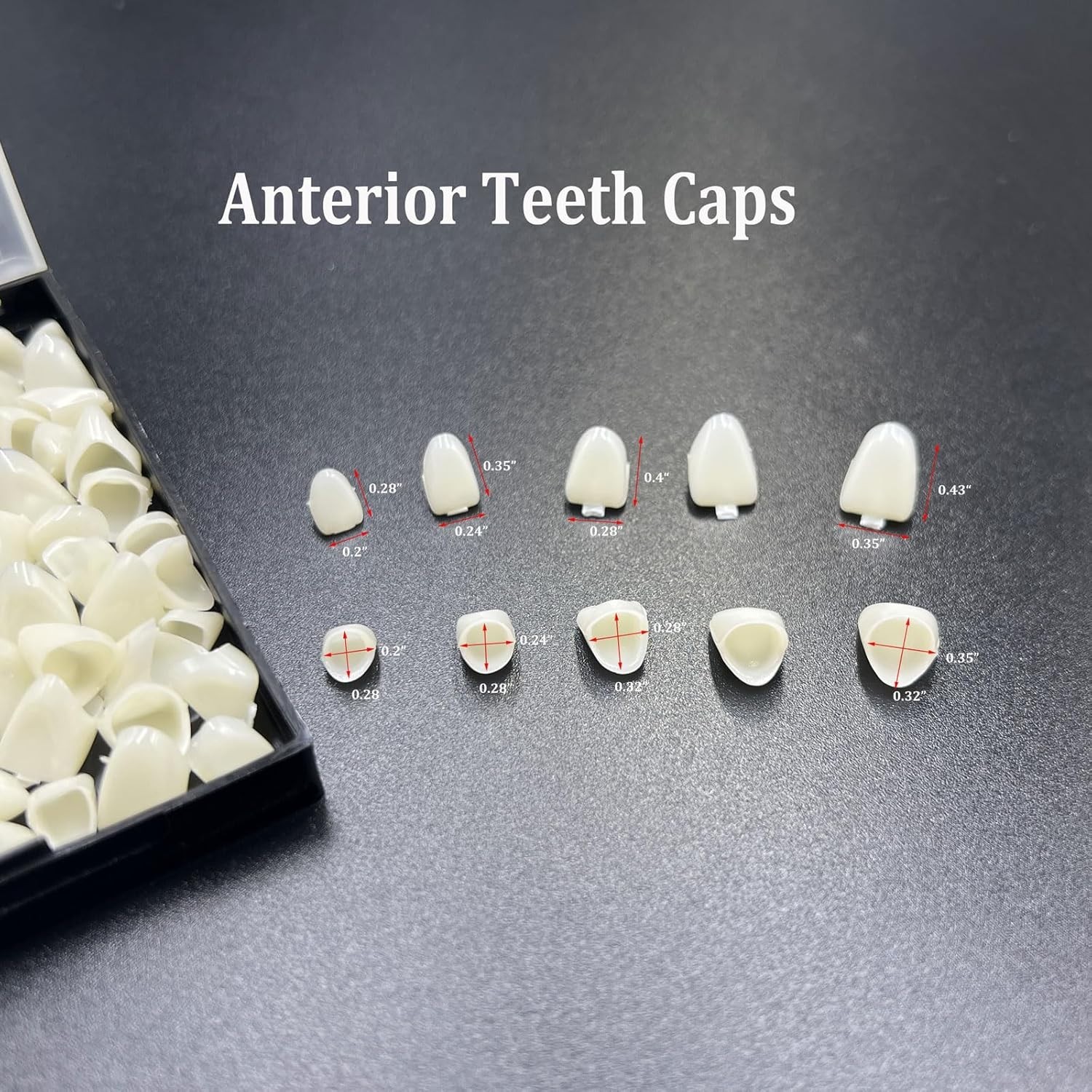 1 Box False Teeth Crown Repair Kit Dental Anterior Veneers Fake Tooth Cap Crown