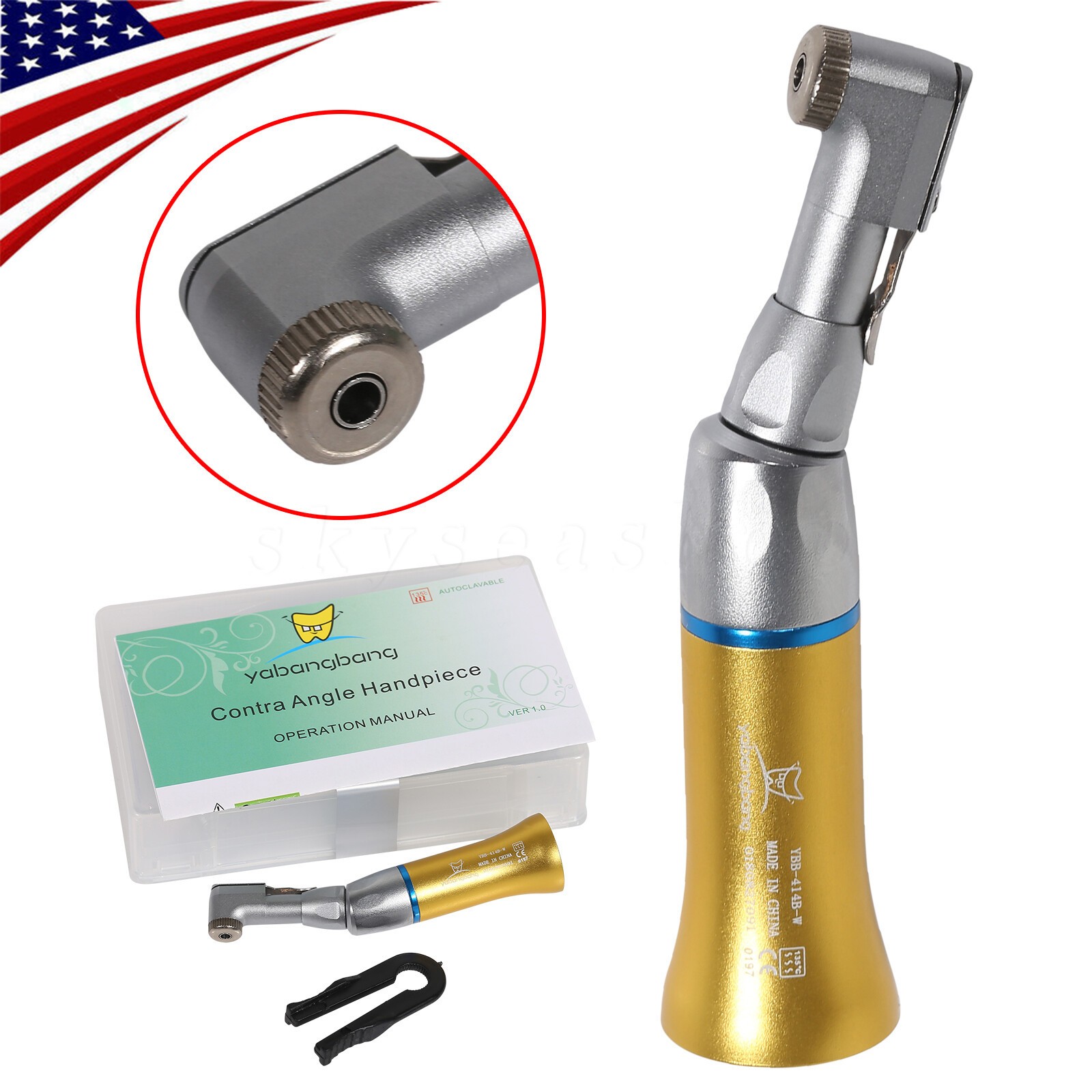 Dental low slow speed straight handpiece/ contra angle/air motor 4H NSK style CA