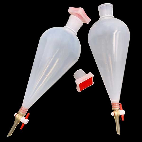 Chemical Separating Funnel Kit, PTFE Stopcock, Lab Plasticware, 125-1000ml