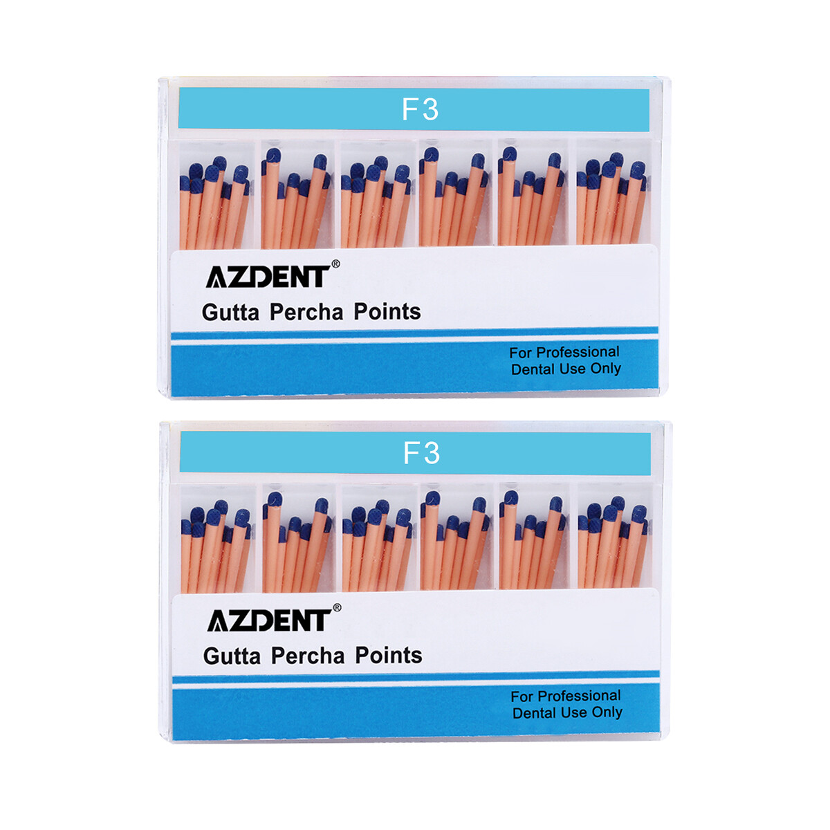 60Pcs/Pack Obturación endodóntica dental Puntos universales de gutapercha F3