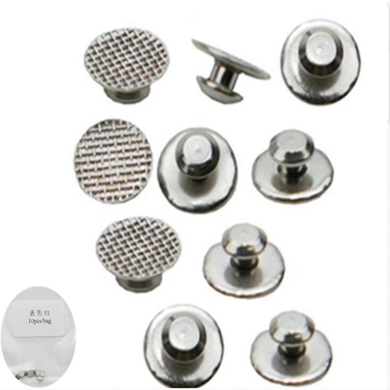 50Pcs Dental Orthodontic Bondable Split Metal Lingual Buttons Round Mesh Base