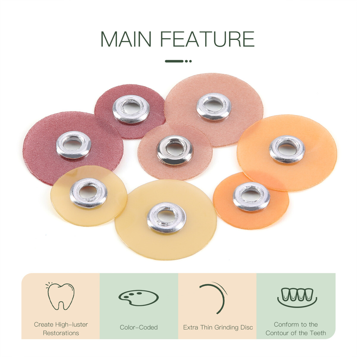 50pcs Dental SOFLEX Discs Composite Finishing Polishing Discs 9.5/12.7mm