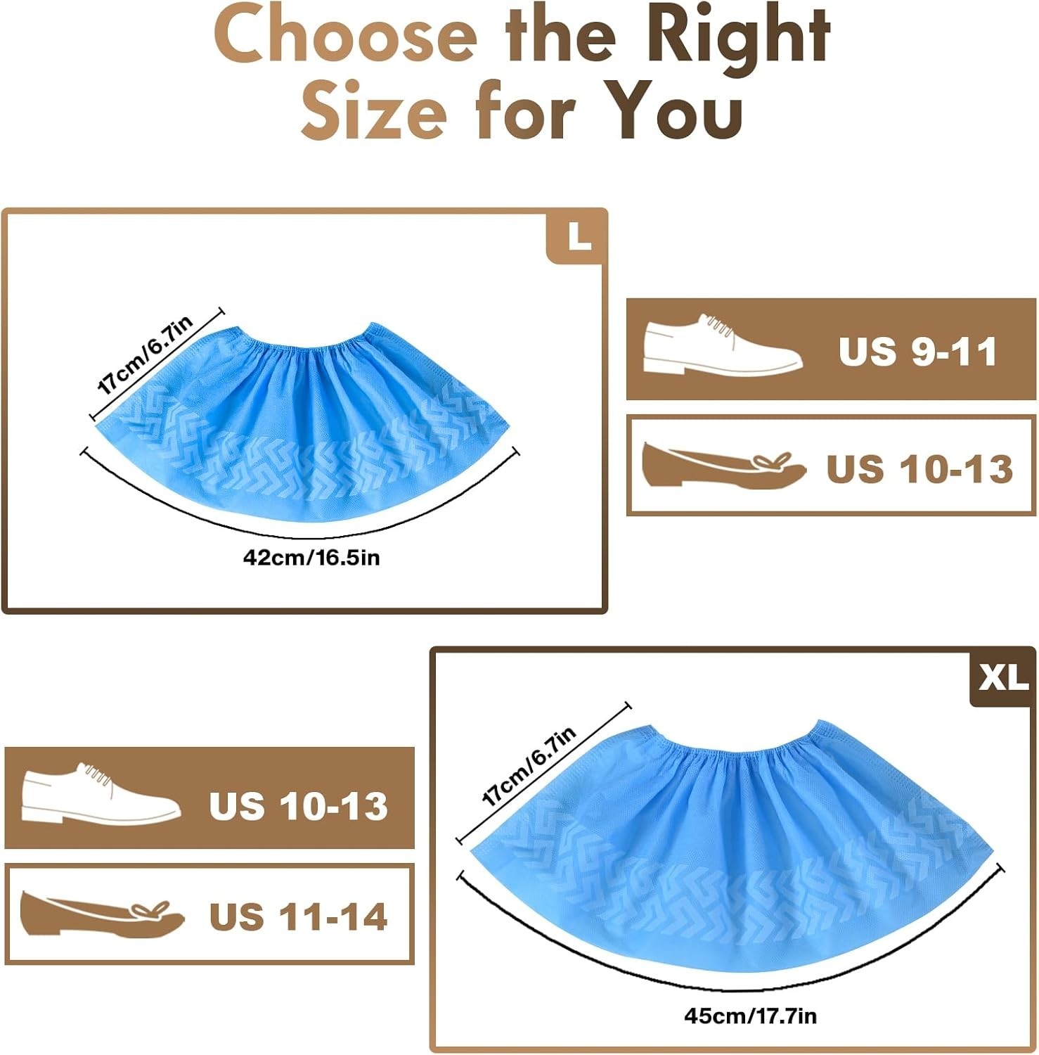 200 Pack Recyclable Disposable Shoe Covers in Blue, Durable and Breathable