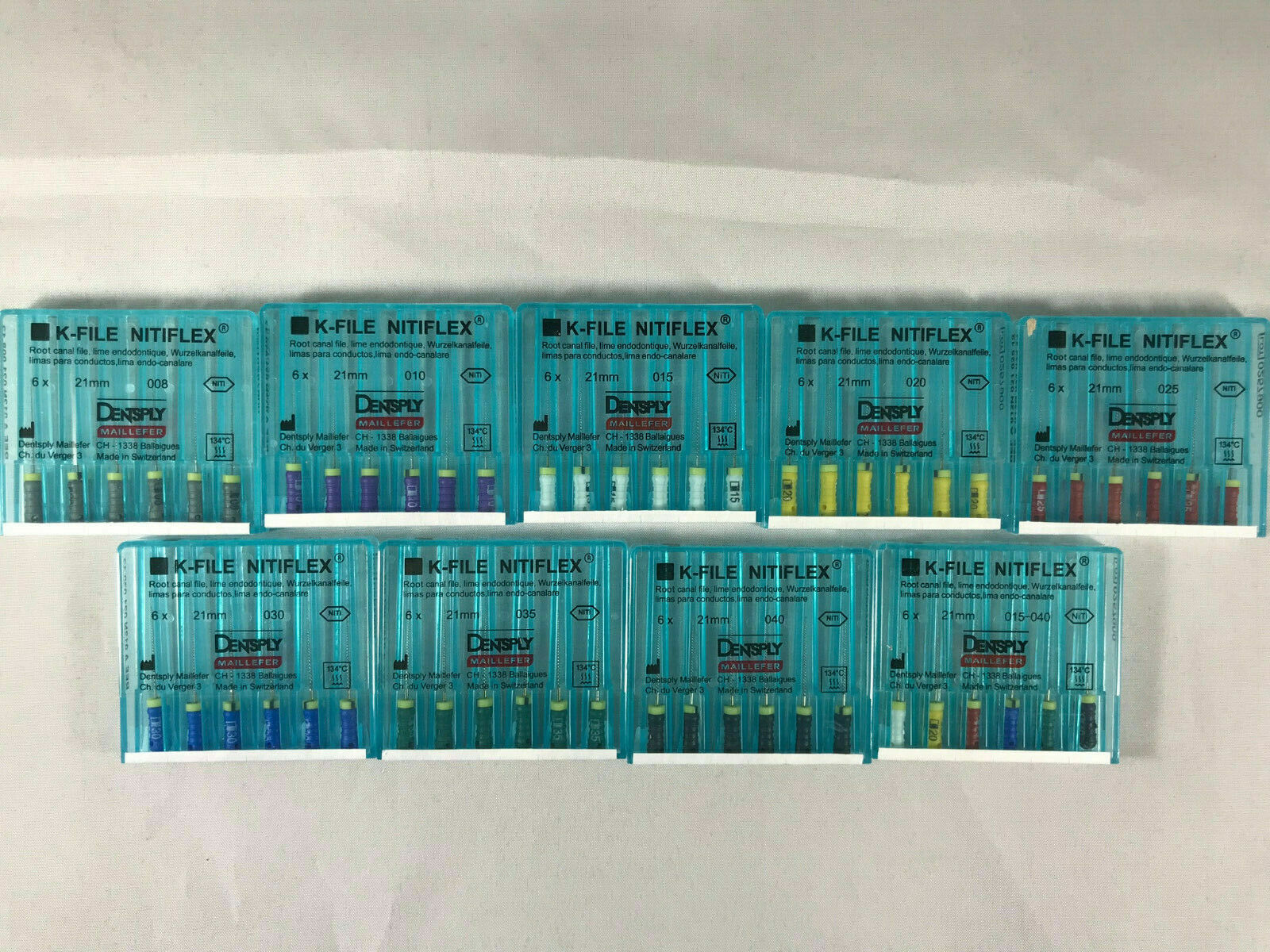 Dentsply Maillefer K-file Endodontic NiTiFlex steel 21mm All sizes 30 files/pk