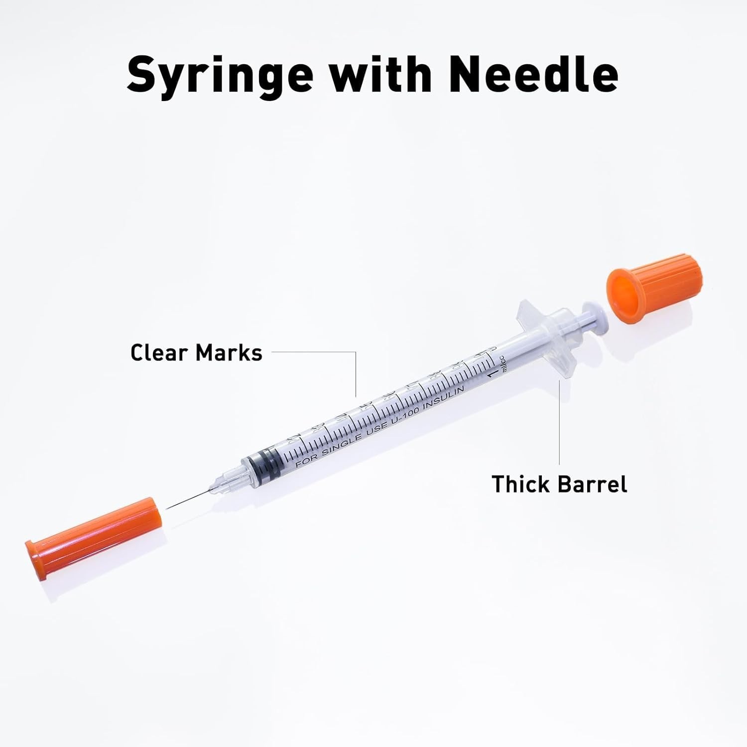 Durable U-100 1cc Syringes with Clear Measurement Scale – Ideal for Various Uses